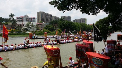 2015农历初二广东番禺石楼茭塘龙舟景