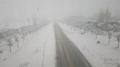 高铁窗外的大雪。。。