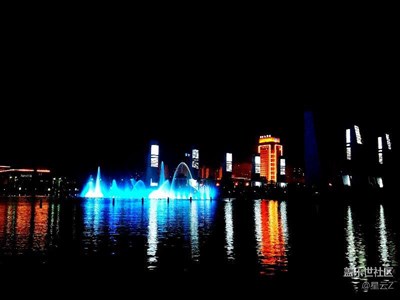 S7edge夜景  中心湖公园之音乐喷泉