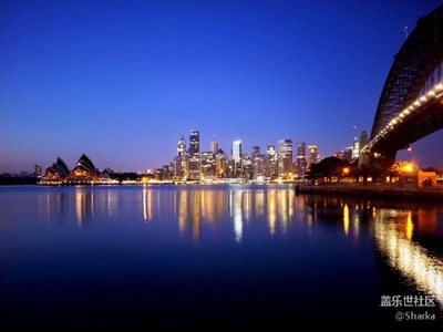 日出之前 悉尼海港大桥 歌剧院以及主城区