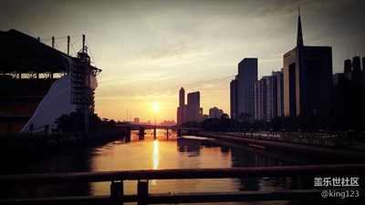 note7 海心沙跑步时的夕阳