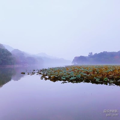 秋色中的烟雨西湖