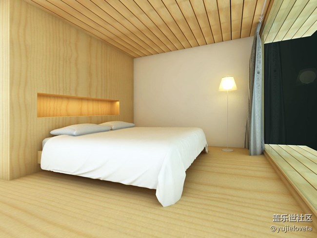 一个简单的卧室.