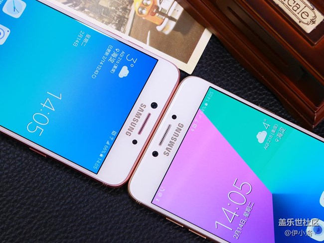 三星盖乐世C7 Pro蔷薇粉枫叶金双*赏