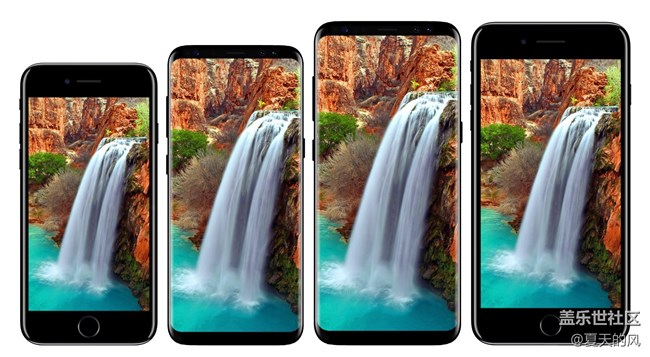 iPhone 7 Plus/三星S8+画面对比：屏占比差距感人