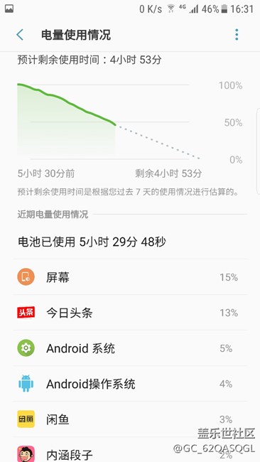 一直用，亮屏时间很长，但待机就不行了