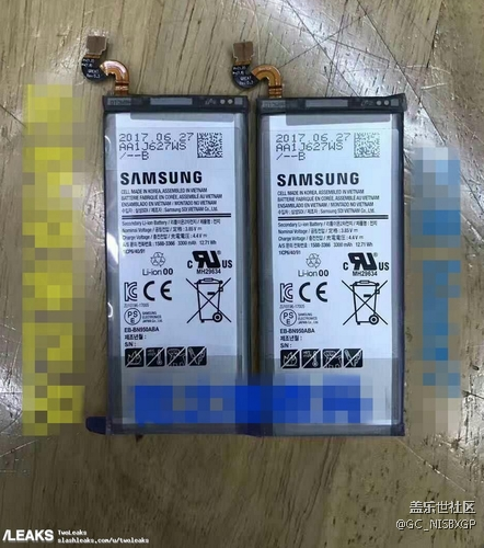 三星Note8电池元件曝光 容量确认为330mAh