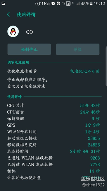 QQ后台太耗电，电池优化不可用。
