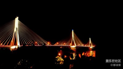 三星s7e夜景  江上的桥