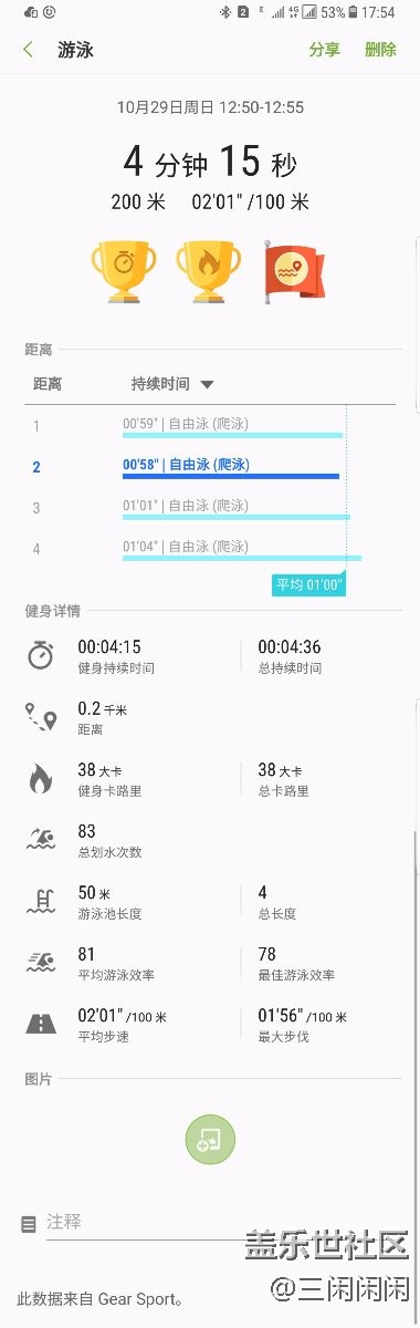 gearsport游泳应用的建议