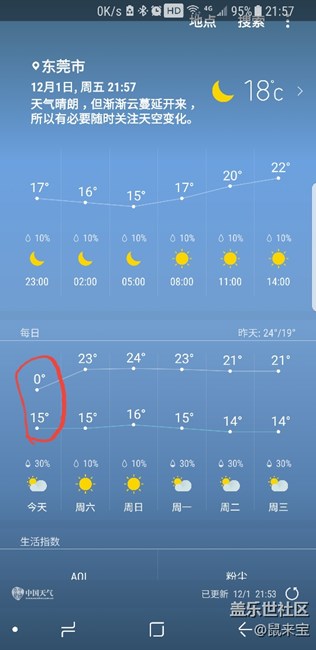 天气显示出错，显示0℃
