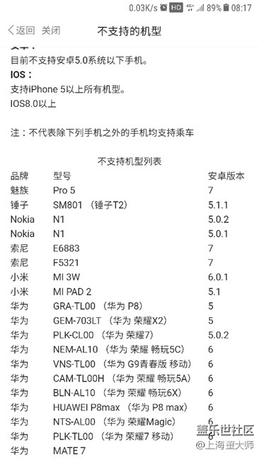 C7手机用METRO大都会APP无法出上海地铁闸机