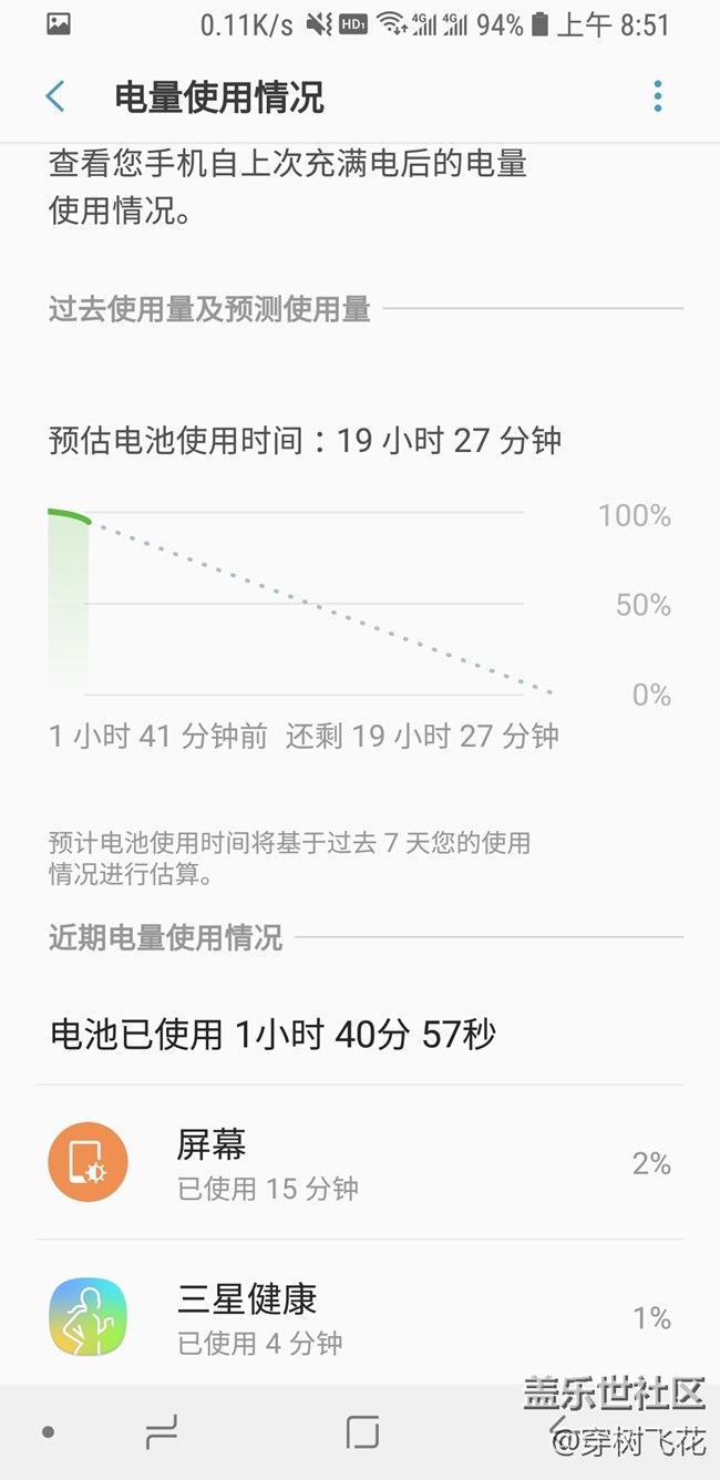 三星健康耗电巨大，超过了屏幕和系统。