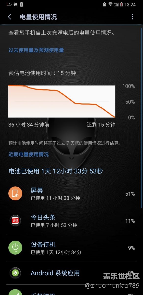 大9更新后亮屏测试，接近12小时! 这样的续航很满意!