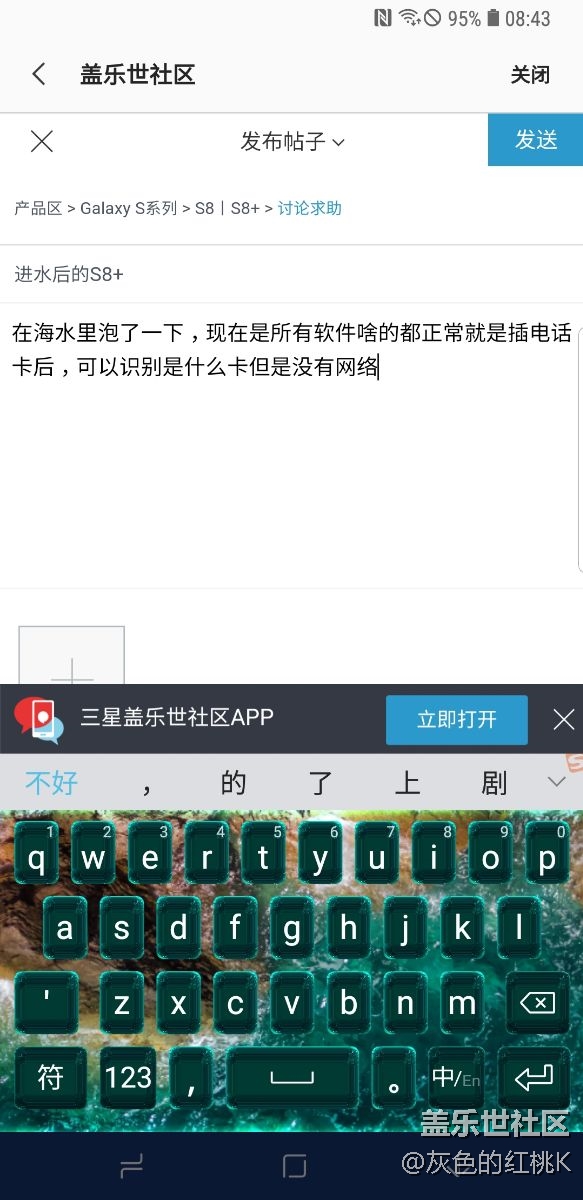 进水后的S8+