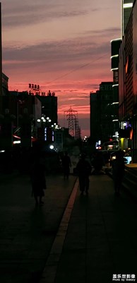 三星夜景彩霞