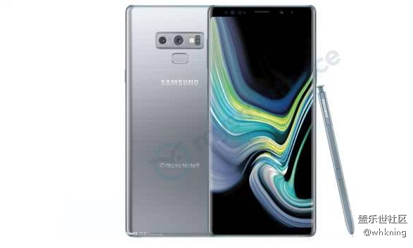 三星Note 9北极银配色曝光：边框浅蓝色设计