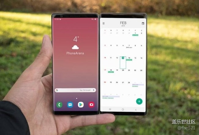 三星Galaxy F折叠屏手机渲染图：像两台Note9？？