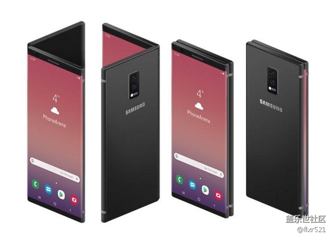 三星Galaxy F折叠屏手机渲染图：像两台Note9？？