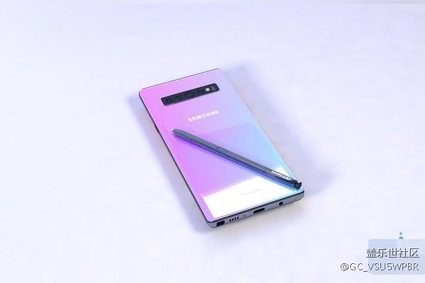 三星Note10渲染图，前置镜头集成手写笔，再见“胶囊屏”