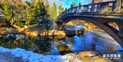 北京第一场雪后的后溪湖