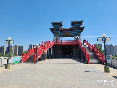 陕西咸阳湖古渡廊桥