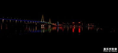 夕阳帆船基地与夜景海湾大桥
