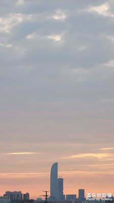 苏州工业园区，夕阳下的地平线
