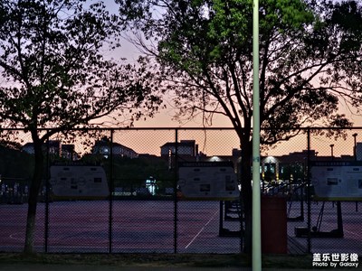 校园傍晚夕阳的渐变色彩