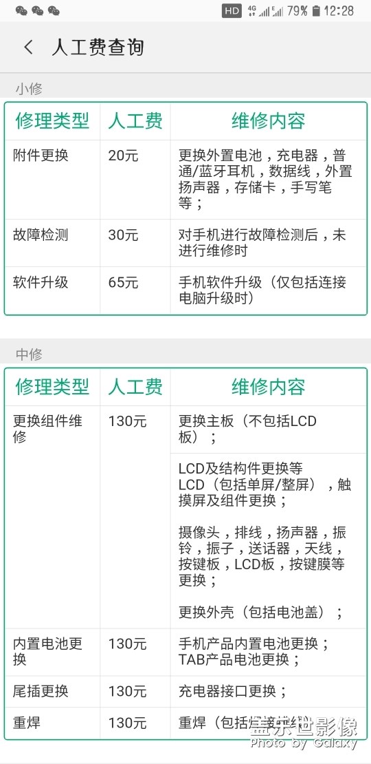 官方的售后价格