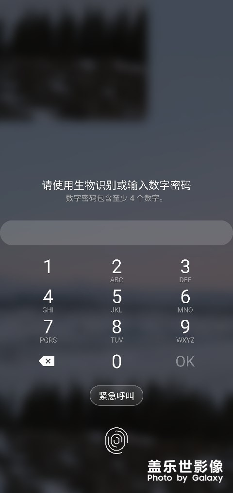 手机输入密码时左上角出现壁纸的虚化图