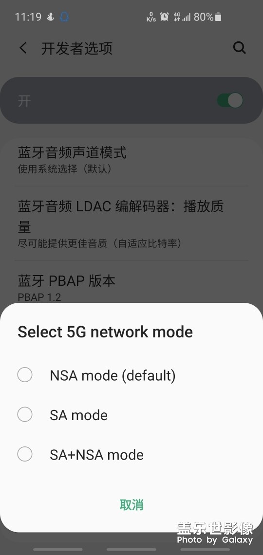 4G版s10的开发者选项