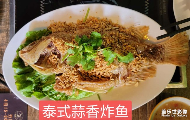品尝泰国美食、泰式蒜香炸鱼、冬荫功海鲜