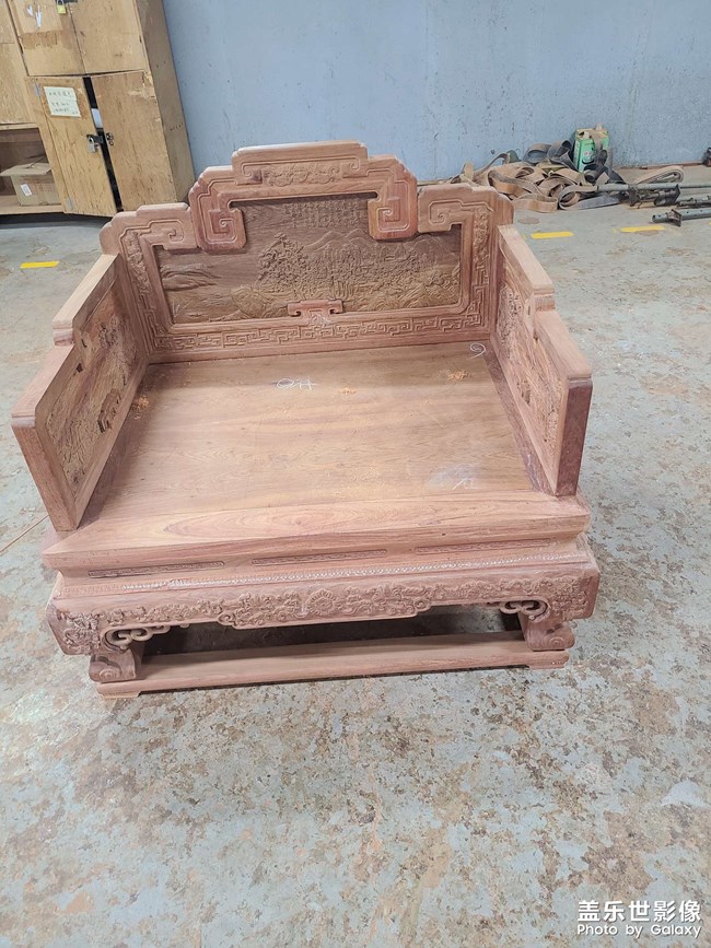 缅甸花梨宝座沙发