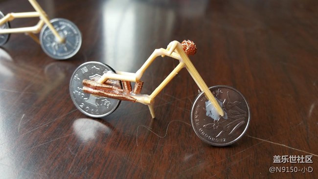 自己diy硬币哈雷摩托和光盘自行车